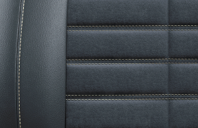 コンビネーションシート（スエード調素材 撥水機能付＊2×合成皮革、カーキステッチ付）