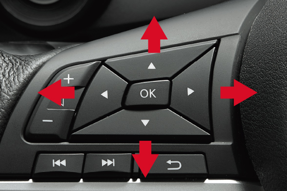 ステアリングスイッチで見たい情報にすぐアクセス