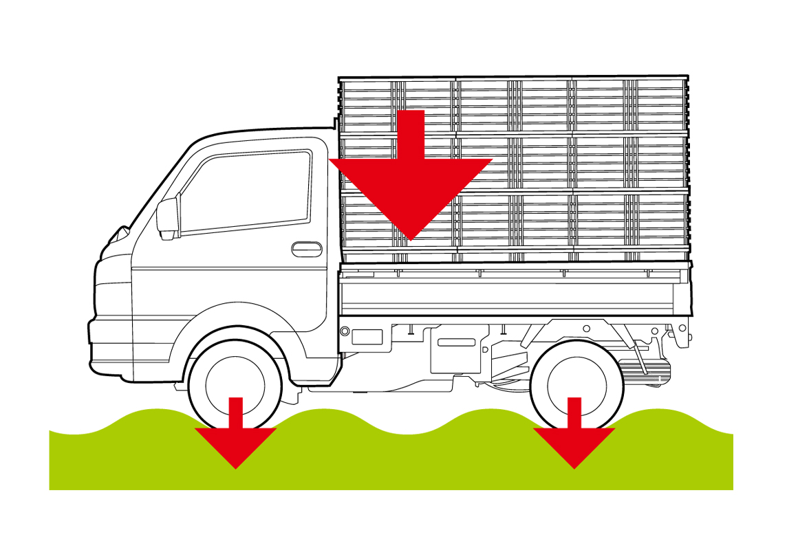 積載時も重量バランスがよい