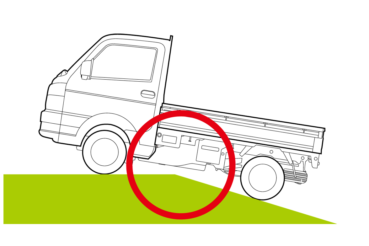 車体底部が路面に接触しにくい