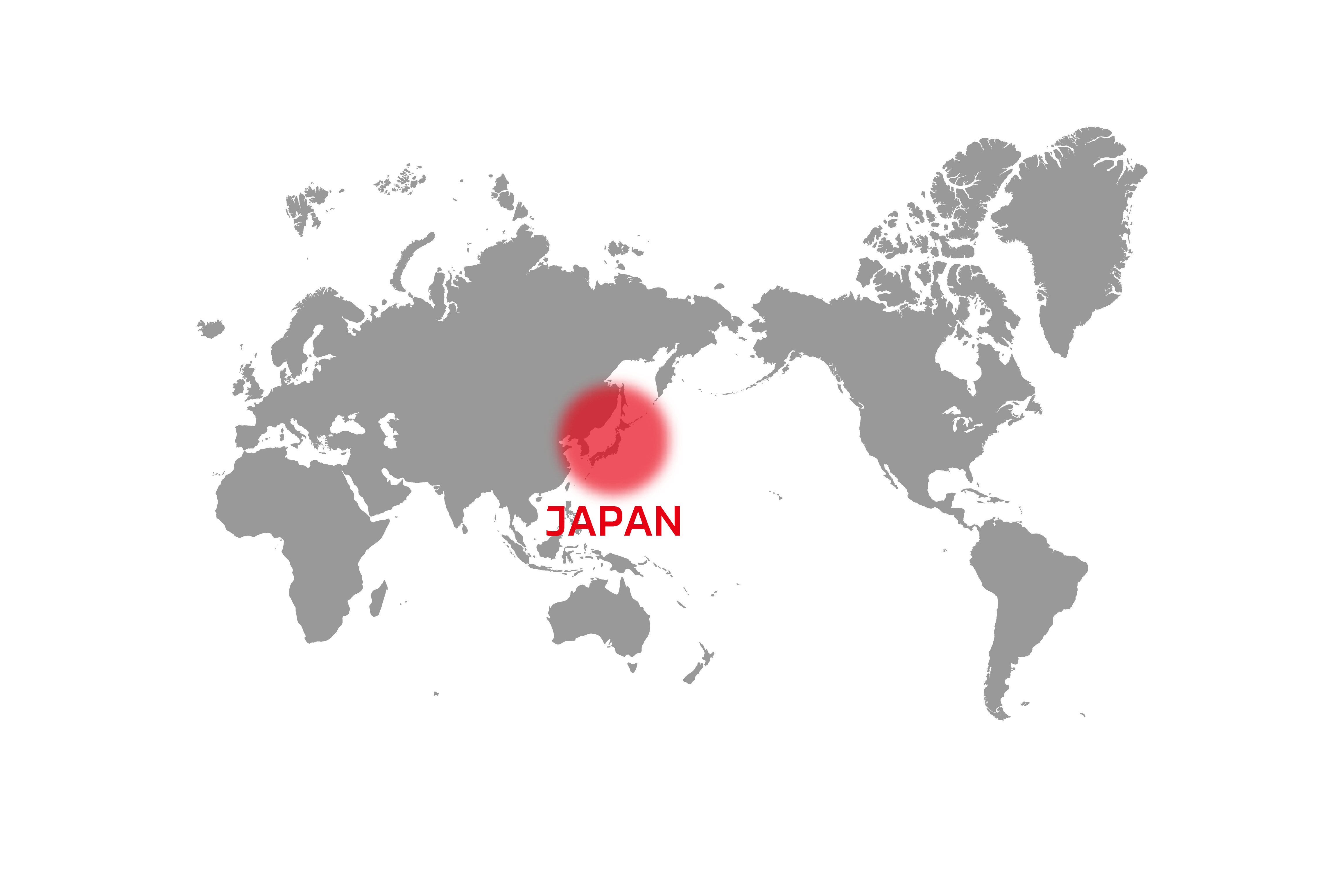 Map of main market territories. The car is sold primarily in Japan.