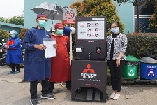 Installed Hand Washing Station Units in Public Spaces and Donated Face Masks/Food Packages for People in Jakarta [Indonesia]