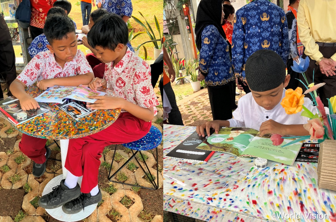 Children Using the Outdoor Learning Center