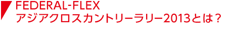 FEDERAL-FLEX アジアクロスカントリーラリー2013とは？