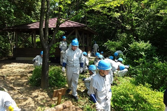 四阿デッキ付近の草刈りと枯れ枝の撤去